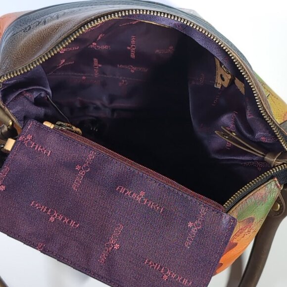 Anuschka Bags Fall Hand Painted Leather Organizer Shoulder Purse - Picture 11 of 12